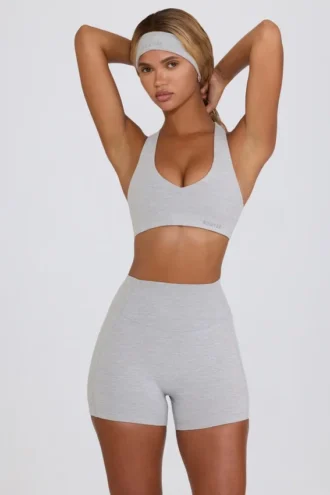 Mini-short Soft Active en gris chiné