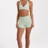 Mini-short Soft Active en marbré sauge Mini-short Soft Active en marbré sauge