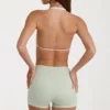 Mini-short Soft Active en marbré sauge Mini-short Soft Active en marbré sauge