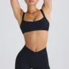 Mini-short Soft Active à taille croisée, noir Mini-short Soft Active à taille croisée, noir