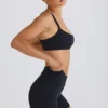 Mini-short Soft Active à taille croisée, noir Mini-short Soft Active à taille croisée, noir