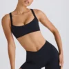 Mini-short Soft Active à taille croisée, noir Mini-short Soft Active à taille croisée, noir