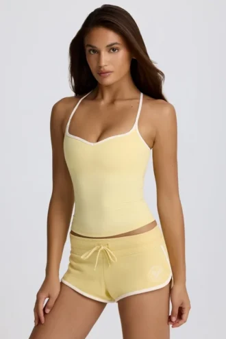 Mini-short taille basse couleur citron