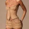 Mini-short taille basse Zoryelle en beige Mini-short taille basse Zoryelle en beige