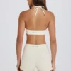Mini-short taille haute couleur crème Mini-short taille haute couleur crème