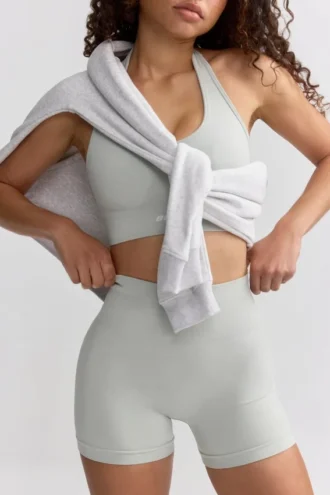 Mini-short taille haute Define Luxe en gris