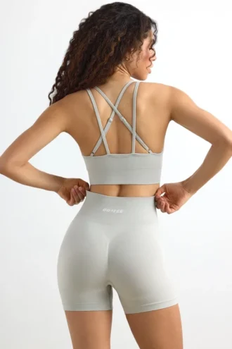Mini-short taille haute Define Luxe en gris