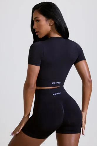 Mini-short taille haute Define Luxe en noir