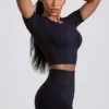 Mini-short taille haute Define Luxe en noir Mini-short taille haute Define Luxe en noir