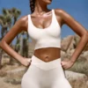 Mini-short taille haute FlexiRib ivoire Mini-short taille haute FlexiRib ivoire