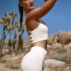 Mini-short taille haute FlexiRib ivoire Mini-short taille haute FlexiRib ivoire