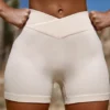 Mini-short taille haute FlexiRib ivoire Mini-short taille haute FlexiRib ivoire