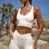 Mini-short taille haute FlexiRib ivoire Mini-short taille haute FlexiRib ivoire