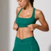 Mini-short à taille torsadée avec poches, couleur bleu sarcelle