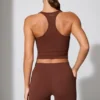 Mini-short à taille torsadée avec poches, couleur marron