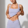 Mini-short à taille torsadée avec poches, couleur pervenche