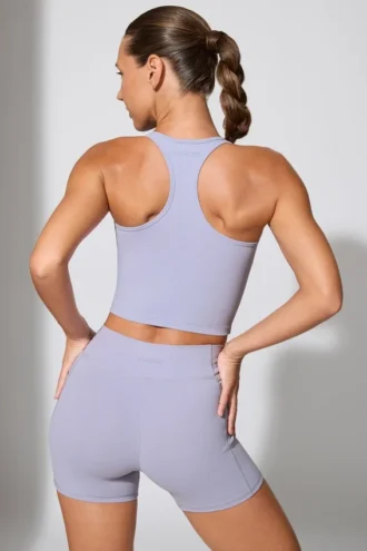 Mini-short à taille torsadée avec poches, couleur pervenche