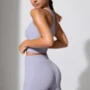 Mini-short à taille torsadée avec poches, couleur pervenche