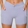 Mini-short à taille torsadée avec poches, couleur pervenche