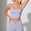 Mini-short à taille torsadée avec poches, couleur pervenche