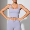 Mini-short à taille torsadée avec poches, couleur pervenche