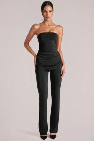 Pantalon ajusté taille moyenne Lumi en noir