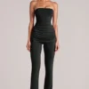 Pantalon ajusté taille moyenne Lumi en noir Pantalon ajusté taille moyenne Lumi en noir