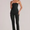Pantalon ajusté taille moyenne Lumi en noir Pantalon ajusté taille moyenne Lumi en noir