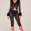 Pantalon capri Annalisa à lacets en noir Pantalon capri Annalisa à lacets en noir