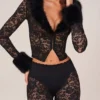 Pantalon capri Annalisa à lacets en noir Pantalon capri Annalisa à lacets en noir
