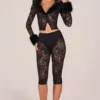 Pantalon capri Annalisa à lacets en noir Pantalon capri Annalisa à lacets en noir