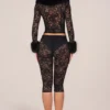 Pantalon capri Annalisa à lacets en noir Pantalon capri Annalisa à lacets en noir