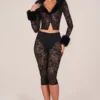 Pantalon capri Annalisa à lacets en noir Pantalon capri Annalisa à lacets en noir