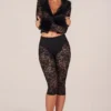 Pantalon capri Annalisa à lacets en noir Pantalon capri Annalisa à lacets en noir