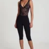 Pantalon capri court Giuliana en jersey Ponte noir Pantalon capri court Giuliana en jersey Ponte noir