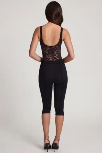Pantalon capri court Giuliana en jersey Ponte noir