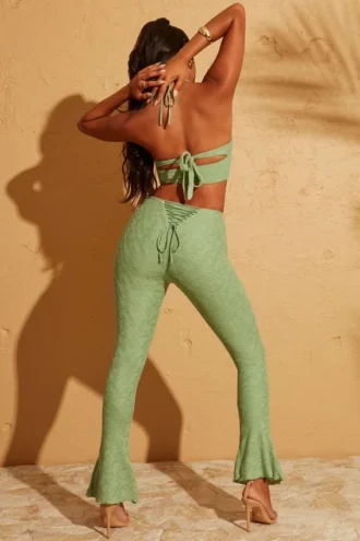 Pantalon court Zuni à lacets dans le dos, vert