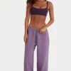 Pantalon de jogging ample à taille mi-haute en jersey brossé, couleur Dusk Pantalon de jogging ample à taille mi-haute en jersey brossé, couleur Dusk