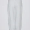 Pantalon de jogging ample à taille mi-haute en jersey de coton brossé, gris chiné Pantalon de jogging ample à taille mi-haute en jersey de coton brossé, gris chiné