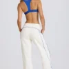 Pantalon de jogging blanc à taille mi-haute et coupe droite Pantalon de jogging blanc à taille mi-haute et coupe droite
