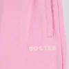 Pantalon de jogging en jersey de coton doux, taille mi-haute et jambes larges, couleur rose pâle Pantalon de jogging en jersey de coton doux, taille mi-haute et jambes larges, couleur rose pâle