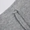 Pantalon de jogging en maille à taille mi-haute et jambes larges, gris