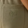 Pantalon de jogging en molleton de coton à taille mi-haute, vert kaki Pantalon de jogging en molleton de coton à taille mi-haute, vert kaki
