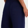 Pantalon de jogging à jambes larges en jersey brossé, bleu marine classique