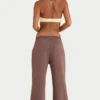 Pantalon de jogging à jambes larges en jersey brossé, couleur cacao Pantalon de jogging à jambes larges en jersey brossé, couleur cacao