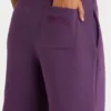 Pantalon de jogging à jambes larges en jersey brossé, couleur prune