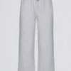 Pantalon de jogging à jambes larges en jersey brossé, gris chiné Pantalon de jogging à jambes larges en jersey brossé, gris chiné