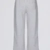 Pantalon de jogging à jambes larges en jersey brossé, gris chiné Pantalon de jogging à jambes larges en jersey brossé, gris chiné