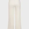 Pantalon de jogging à jambes larges en maille côtelée, couleur ivoire