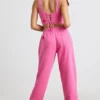 Pantalon de jogging oversize en jersey brossé rose vif Pantalon de jogging oversize en jersey brossé rose vif